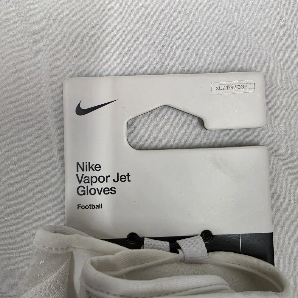 Nike Vapor Jet Football Gloves White Maroon/Burgundy Men's Size XLarge